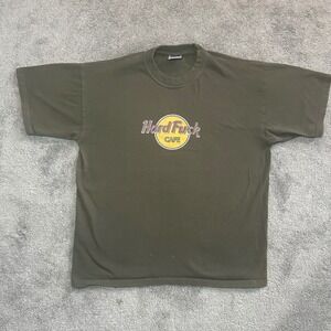 Hard Rock Cafe Parody Graphic T Shirt Mens L Large Green Short Sleeve Tee